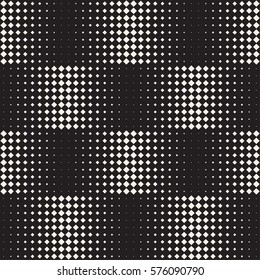 Stylish Minimalistic Halftone Circle Grid. Abstract Geometric Background Design. Vector Seamless Black and White Pattern.