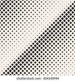 Stylish Minimalistic Halftone Circle Grid. Abstract Geometric Background Design. Vector Seamless Black and White Pattern.