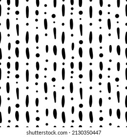 Stylish and minimalistic modern seamless pattern with black lines and dots