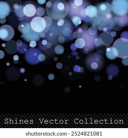 Stylish mix of blue and lilac lights on transparent background, vector design element with trendy colors, easy to edit, will add festive mood to your project