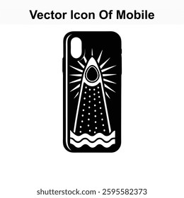 Stylish Mobile Phone Case Design with Kayak Water Sport Theme Vector Icon Illustration