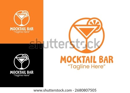 A stylish mocktail bar logo designed for trendy cafes, lounges, and modern nonalcoholic beverage branding.