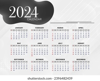 Stylish modern 2024 new year calendar design vector