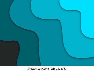 Stylish Modern 3D Paper Cut Art Template with Abstract Curve Shapes Background for Flyer, Banner, Presentation and Poster