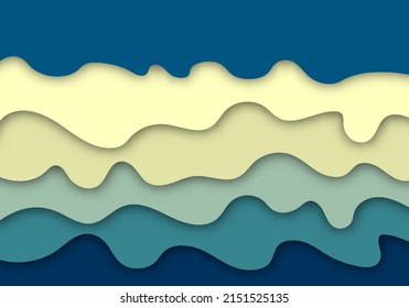 Stylish Modern 3D Paper Cut Art Template with Abstract Curve Shapes Background for Flyer, Banner, Presentation and Poster