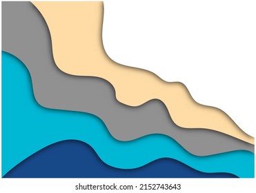 Plantilla de arte de corte de papel 3D moderna y elegante con formas de curva abstracta fondo para volante, pancarta, presentación y afiche