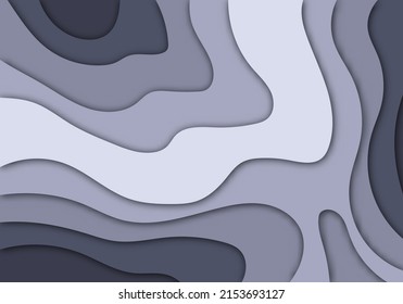 Stylish Modern 3D Paper Cut Art Template with Abstract Curve Shapes Background for Flyer, Banner, Presentation and Poster