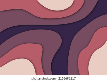 Stylish Modern 3D Paper Cut Art Template with Abstract Curve Shapes Background for Flyer, Banner, Presentation and Poster