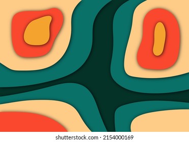 Plantilla de arte de corte de papel 3D moderna y elegante con formas de curva abstracta fondo para volante, pancarta, presentación y afiche