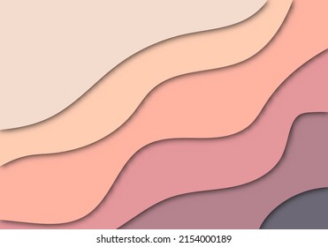 Stylish Modern 3D Paper Cut Art Template with Abstract Curve Shapes Background for Flyer, Banner, Presentation and Poster