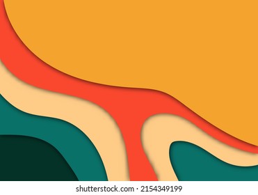 Stylish Modern 3D Paper Cut Art Template with Abstract Curve Shapes Background for Flyer, Banner, Presentation and Poster