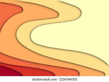 Stylish Modern 3D Paper Cut Art Template with Abstract Curve Shapes Background for Flyer, Banner, Presentation and Poster