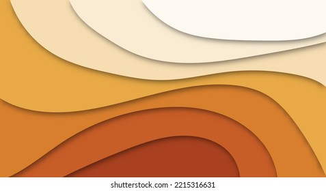 Stylish Modern 3D Paper Cut Art Template with Abstract Curve Shapes Background for Flyer, Banner, Presentation and Poster