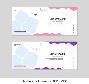 Stylish modern abstract background banners design template set (2 in 1)