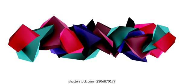 A stylish and modern abstract background featuring geometric 3D shapes constructed from low-poly triangles, perfect for contemporary designs