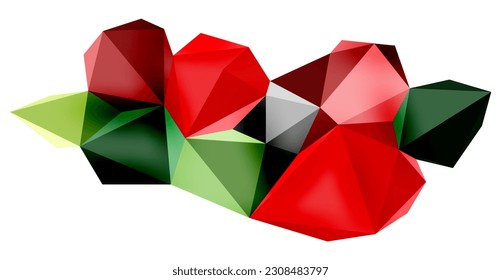 A stylish and modern abstract background featuring geometric 3D shapes constructed from low-poly triangles, perfect for contemporary designs