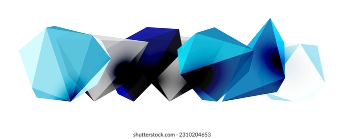 A stylish and modern abstract background featuring geometric 3D shapes constructed from low-poly triangles, perfect for contemporary designs