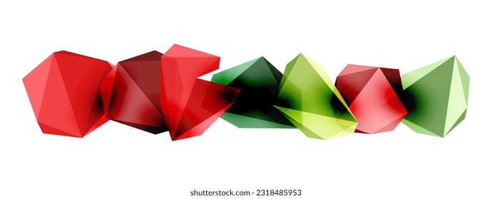 A stylish and modern abstract background featuring geometric 3D shapes constructed from low-poly triangles, perfect for contemporary designs