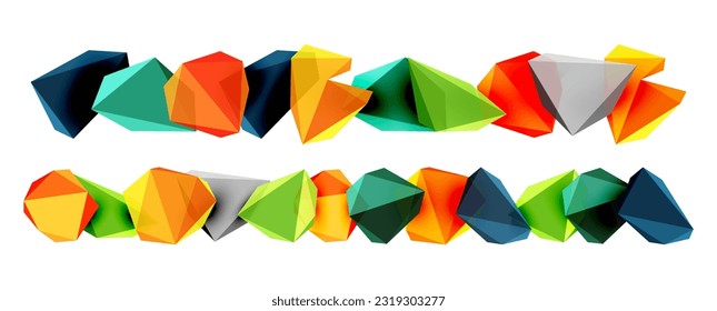 A stylish and modern abstract background featuring geometric 3D shapes constructed from low-poly triangles, perfect for contemporary designs