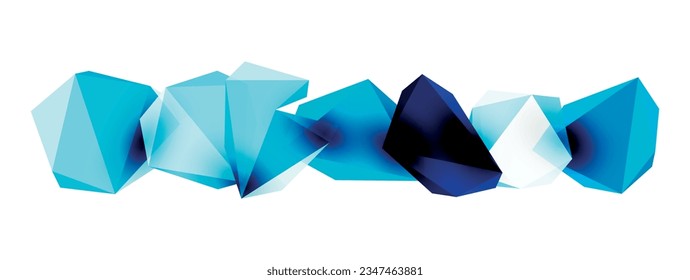 A stylish and modern abstract background featuring geometric 3D shapes constructed from low-poly triangles, perfect for contemporary designs