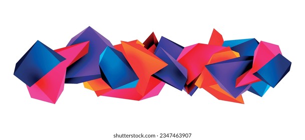 A stylish and modern abstract background featuring geometric 3D shapes constructed from low-poly triangles, perfect for contemporary designs