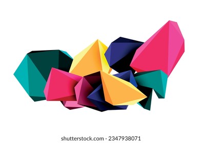 Un fondo abstracto elegante y moderno con formas geométricas 3D construidas a partir de triángulos de baja polilla, perfecto para diseños contemporáneos