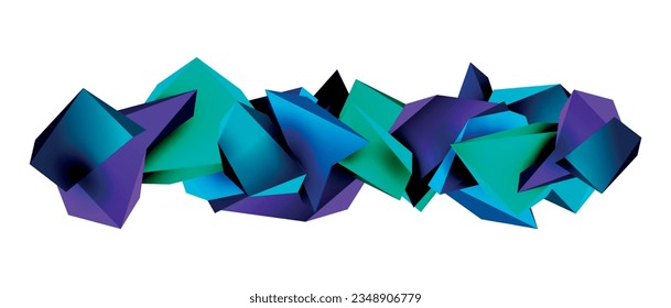 A stylish and modern abstract background featuring geometric 3D shapes constructed from low-poly triangles, perfect for contemporary designs