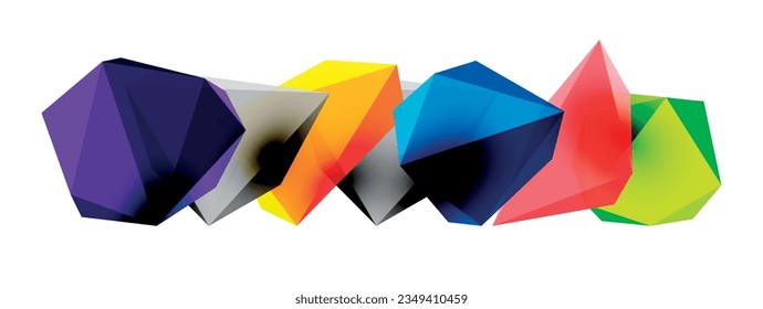 A stylish and modern abstract background featuring geometric 3D shapes constructed from low-poly triangles, perfect for contemporary designs