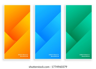stylish modern abstract banners set of three