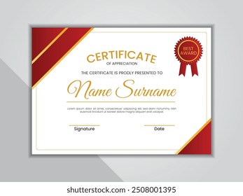Stylish modern abstract certificate design template
