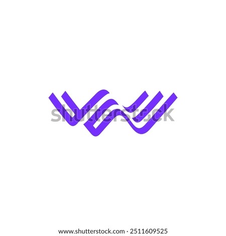 Stylish modern abstract logo of the letter W in vector. Letter W from abstract waves.