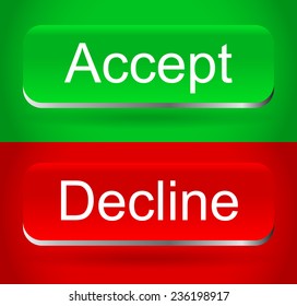 Stylish, modern accept, decline buttons