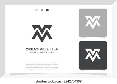 Stylish modern attractive elegant V M V business brands black and golden color initial based letter icon logo.