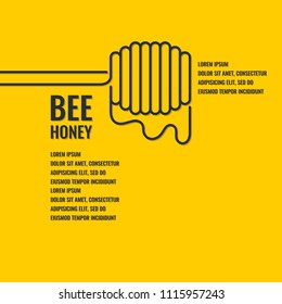 Stylish and modern background for bee products. Vector illustration.