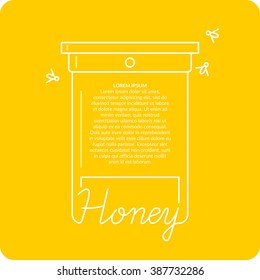 Stylish and modern background for bee products. Vector illustration.