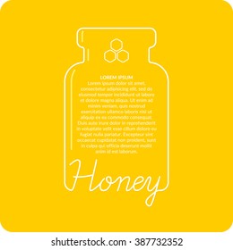 Stylish and modern background for bee products. Vector illustration.