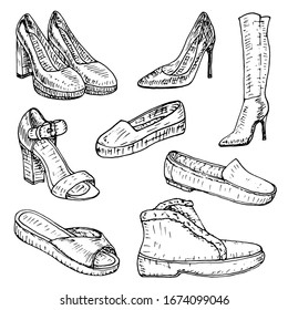 Stylish, modern beautiful vector women's shoes