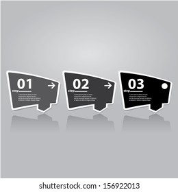 stylish Modern black Design template / can be used for infographics / numbered black banners / graphic or website layout vector