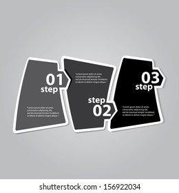 stylish Modern black Design template / can be used for infographics / numbered black banners / graphic or website layout vector