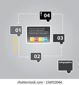 stylish Modern black Design template / can be used for infographics / numbered black banners / graphic or website layout vector