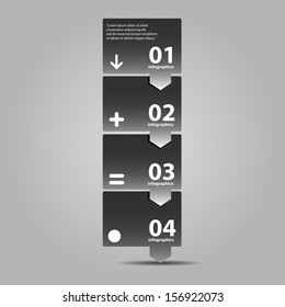 stylish Modern black Design template / can be used for infographics / numbered black banners / graphic or website layout vector