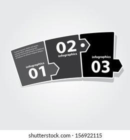 stylish Modern black Design template / can be used for infographics / numbered black banners / graphic or website layout vector