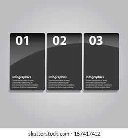 stylish Modern black Design template / can be used for infographics / numbered black banners / graphic or website layout vector