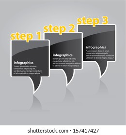 stylish Modern black Design template / can be used for infographics / numbered black banners / graphic or website layout vector