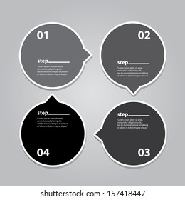stylish Modern black Design template / can be used for infographics / numbered black banners / graphic or website layout vector