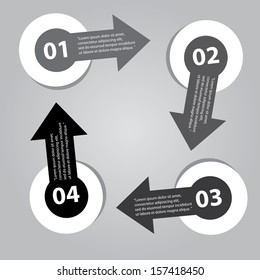 stylish Modern black Design template / can be used for infographics / numbered black banners / graphic or website layout vector
