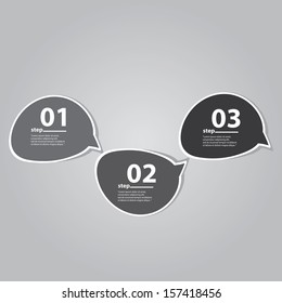 stylish Modern black Design template / can be used for infographics / numbered black banners / graphic or website layout vector