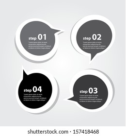 stylish Modern black Design template / can be used for infographics / numbered black banners / graphic or website layout vector