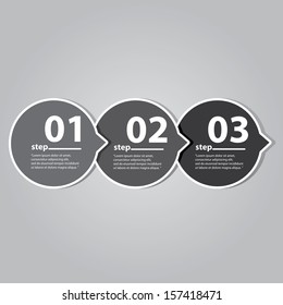 stylish Modern black Design template / can be used for infographics / numbered black banners / graphic or website layout vector