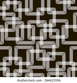 Stylish modern black and white seamless pattern associated with the metal tracks on a printed circuit board